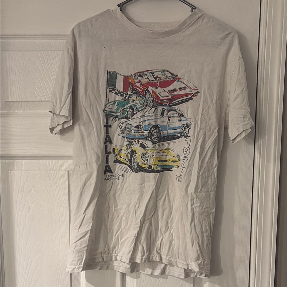 Classic Car Graphic Kids Tee - White